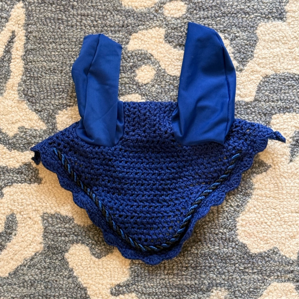 Royal blue ear bonnet size pony